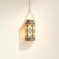 Arabic design shadow from lantern light on a plain background.