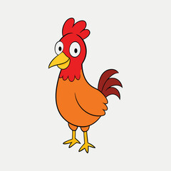 Cute hen2 with white background.
