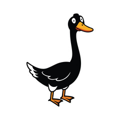 Cute goose with white background.