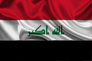 Naklejka premium High detailed flag of Iraq. National Iraq flag. Asia. 3D illustration.