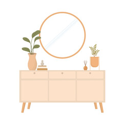 Home Interior Furniture Design. Room Decoration Illustration