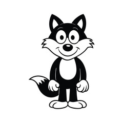 Cute wolf with white background.