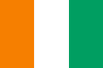 High detailed flag of Ivory Coast. National Ivory Coast flag. Africa. 3D illustration.