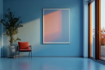 Fototapeta premium Interior Design Poster Mockup in HD Quality, Generative, Ai.
