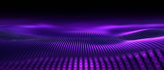 Purple Digital Wave: Abstract digital art depicting a mesmerizing purple wave of particles, creating a sense of depth and movement. Perfect for tech, music, or futuristic themes. 
