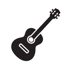 silhouette of a guitar isolated on white background