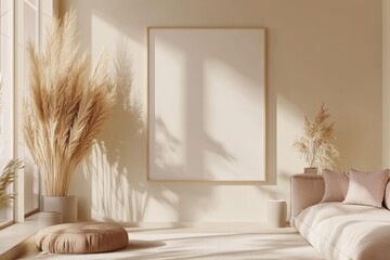Home Decor Mockup Featuring a Living Room Frame, Generative, Ai.
