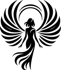 vector illustration design image icon logo symbol decoration silhouette angel winged