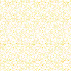 Modern Abstract Geometric Pattern Design. Golden Circle Background. Gold Color Circular Geometric Pattern. Seamless Pattern Design.