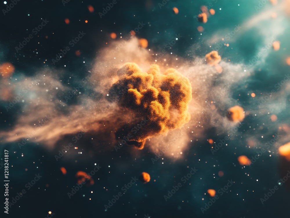 Aufkleber cosmic explosion event deep space digital art nebulous environment abstract viewpoint stellar concep