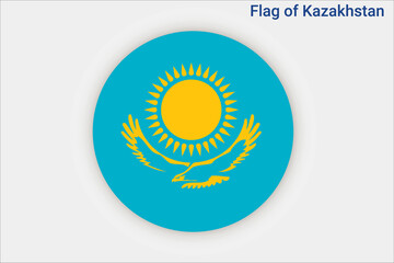 High detailed flag of Kazakhstan. National Kazakhstan flag. Asia. Europe. 3D illustration.