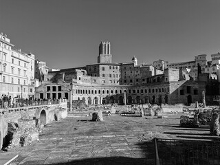 Rome, Italy - December 28, 2024, view of Trajan's Market, which is a large complex of Roman...