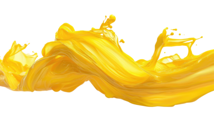 Fresh mango or orange juice splash with transparent PNG background
