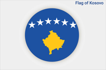 High detailed flag of Kosovo. National Kosovo flag. Europe. 3D illustration.