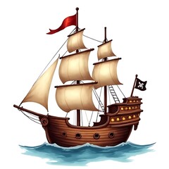 pirate ship isolated on white