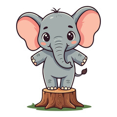 Cute Elephant Cartoon Vector Icon Illustration Animal Sport Icon Isolated Flat vector illustration