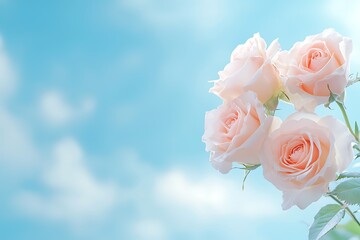 Fototapeta premium Elegant floral arrangement of roses nature background beautiful environment soft viewpoint
