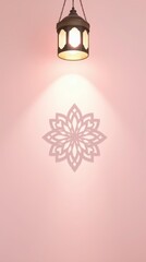 Arabic design shadow from lantern light on a plain background.