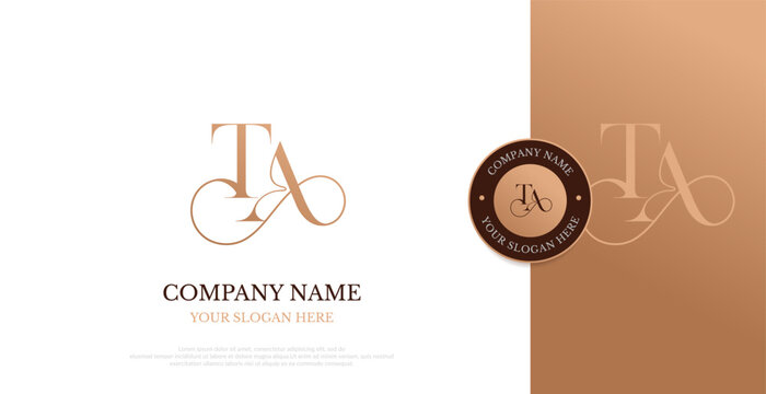 Initial TA Logo Design Vector 