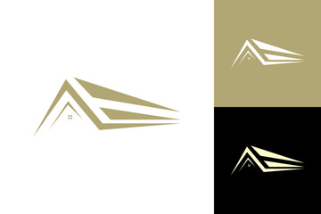 Roof real estate icon logo vector business design home construction