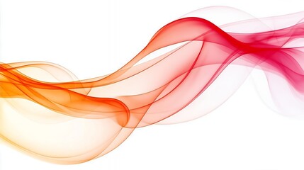 Naklejka premium Abstract Red Orange Flowing Smoke Wave Art Print