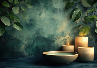 Spa, Wellness, Health, Healthy, Fitness, Flowers, Serene, Tranquil, Tranquility Meditation Card Background Wallpaper Image Photo Illustration