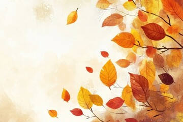 Obraz premium Autumn Leaves Falling Softly Down On A Gentle Breeze