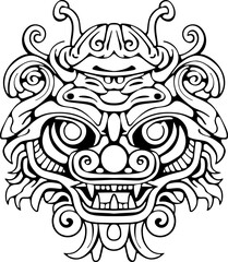 chinese lion dance head drawing