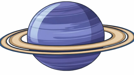 Purple ringed planet, space, illustration, education