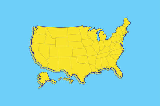 Exquisite illustrative map of the American Gulf 