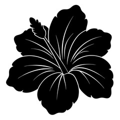 Silhouette of a hibiscus flower with large and rounded petals