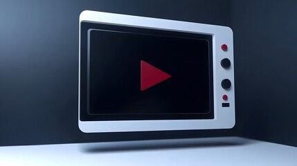 Frame video player 3d design or video media player interface. 3d rendering