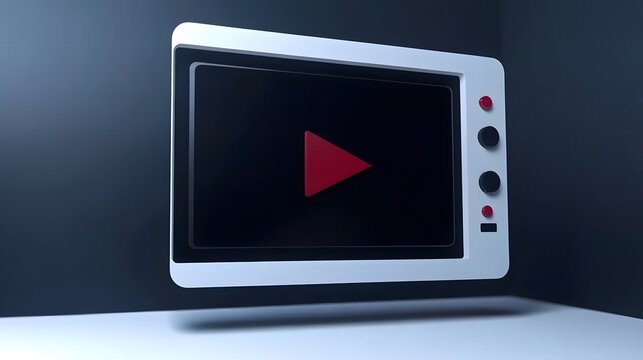 Frame video player 3d design or video media player interface. 3d rendering