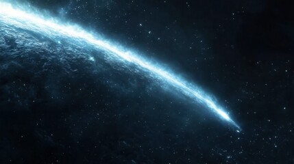 Naklejka premium Stunning View of a Cosmic Comet Gliding Through the Starry Space