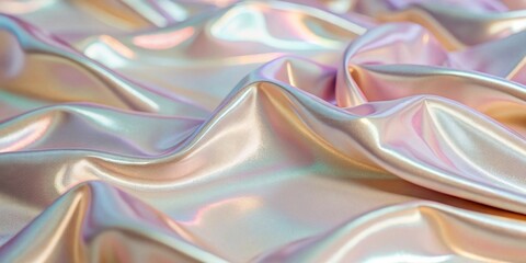 Luxurious Abstract Metallic Gold Surface with Wavy Texture and Iridescent Reflections