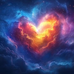 Cosmic Heart Nebula A Vibrant Celestial Heart
