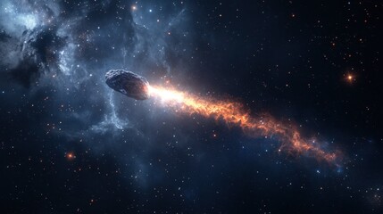 Dynamic Comet Travels Through Colorful Expanses of Space