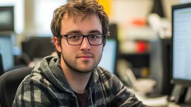 A Node.js programmer creating microservices for a web application in a professional workspace