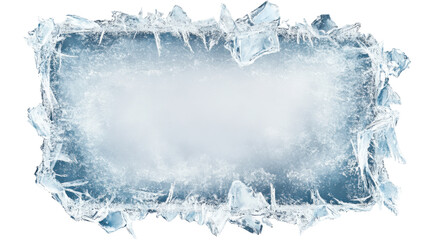 Ice frame on transparent background