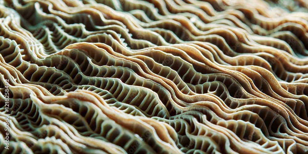 Poster close-up of wavy textured layers resembling soft cream-colored fabric or paper with gentle ripples a