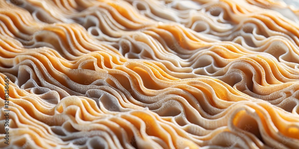 Poster close-up of wavy textured layers resembling soft cream-colored fabric or paper with gentle ripples a