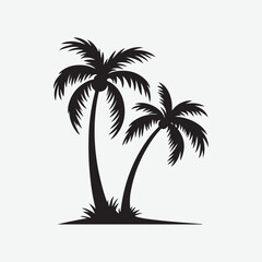 Vector illustration of a coconut tree