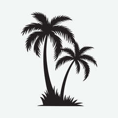 Vector illustration of a coconut tree