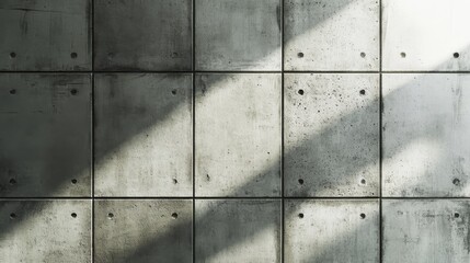 Sunlit Concrete Panel Wall Texture Background