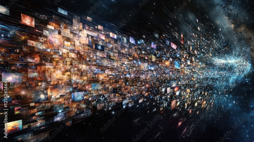 Aufkleber cosmic data stream: a visual representation of the ever-expanding digital universe