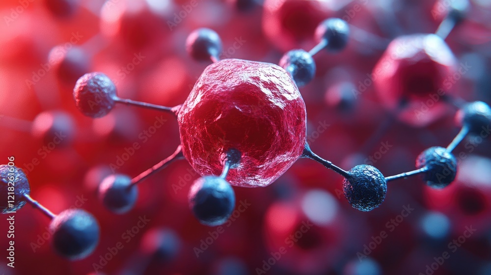 Poster microscopic cellular structure a detailed 3d rendering