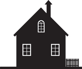 Silhouettes of Halloween house graphic house design 