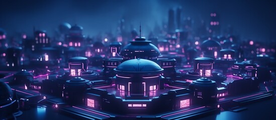 Neon Cityscape: A Futuristic Metropolis at Night