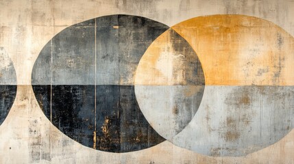 Fototapeta premium Abstract Geometric Painting with Intersecting Circles