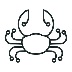 Crab tech logo design line style abstrack vector
